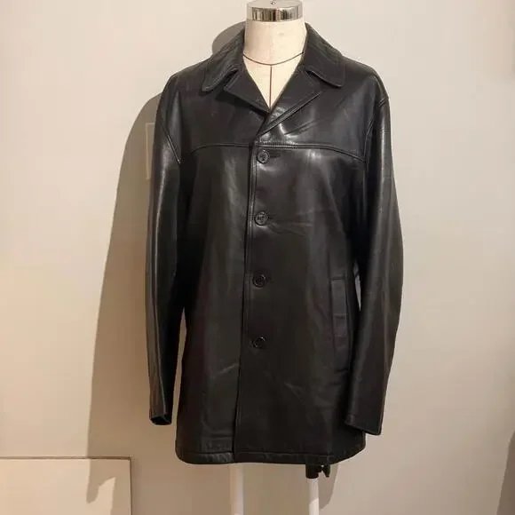 Roots Vintage Genuine Leather Jacket Black Women’s Large 90’s Y2K - Picture 3 of 7